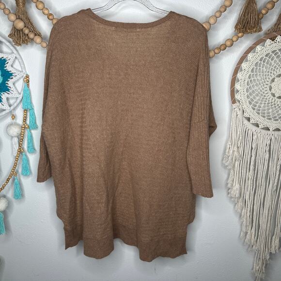 Subtle Luxury Tan Hi Lo Cashmere Sweater - Picture 4 of 5
